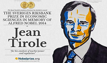 Le Français Jean Tirole prix Nobel d'économie 2014